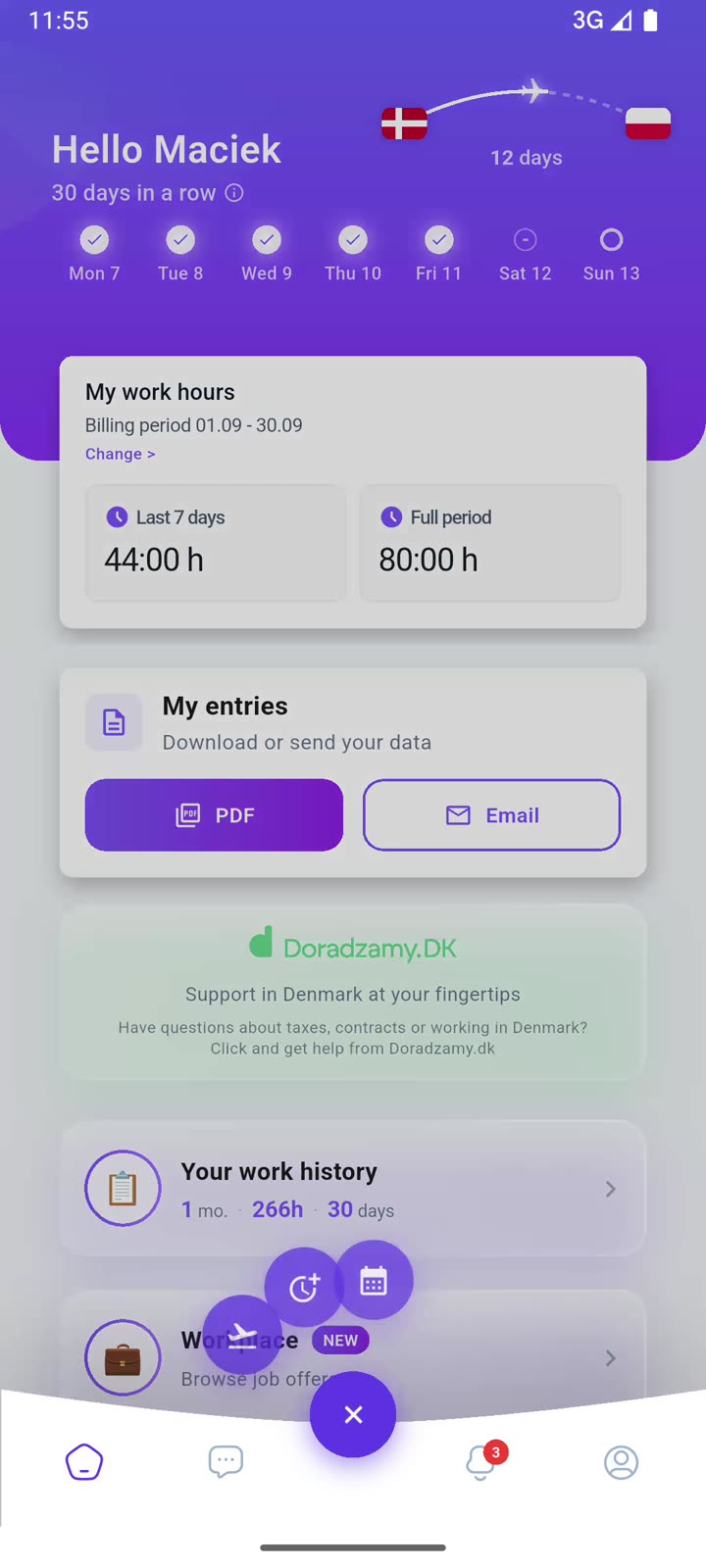 eNoWork worker app
