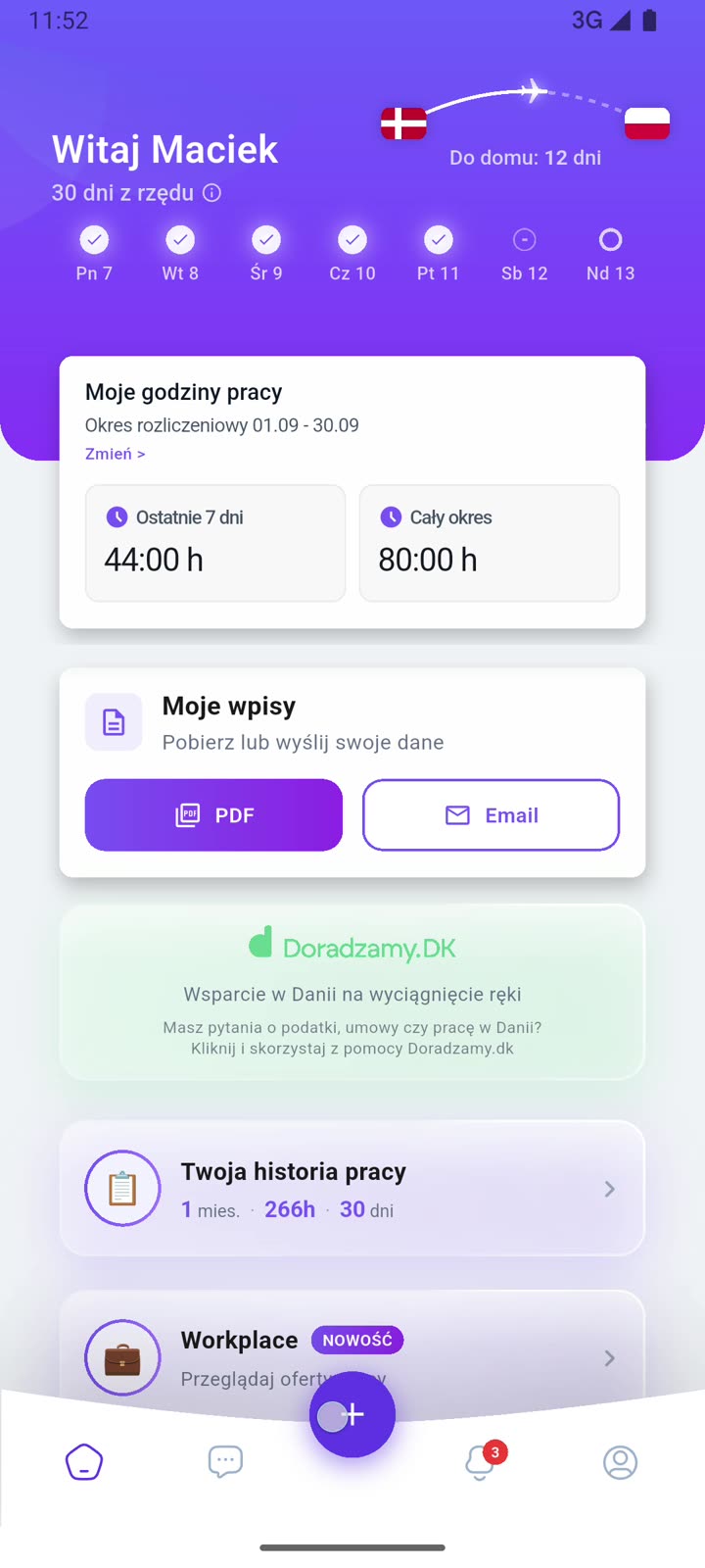 eNoWork worker app